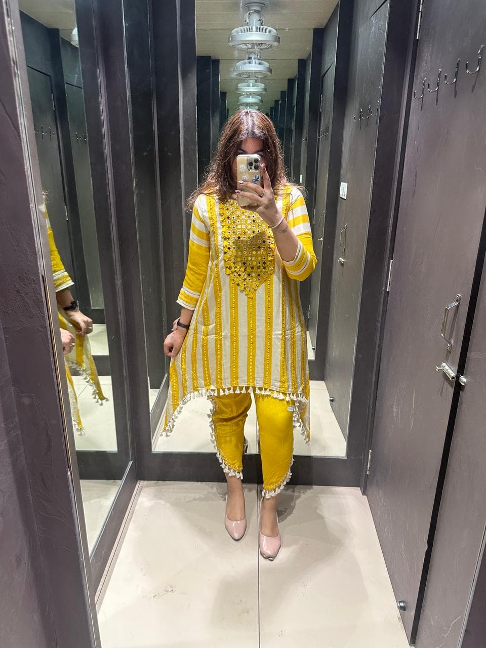 YELLOW AND WHITE COORD SET